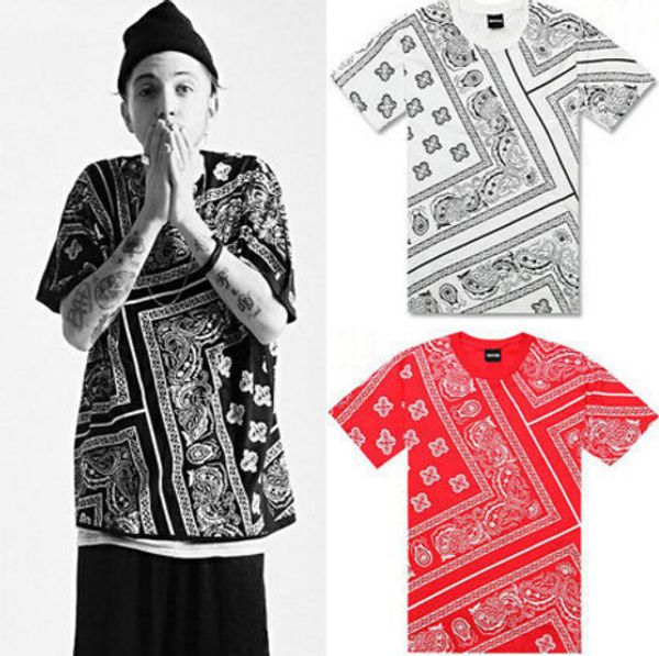 

Bandanna Men Tshirts Summer Tee Casual Male Plus Size Clothes Fashion Printed Hiphop Tops Short Sleeved