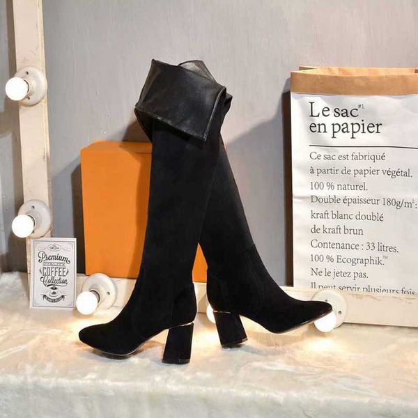 

luxury louise womens thigh-high winter .5cm booties high heels night club boot black shoes sz35-40