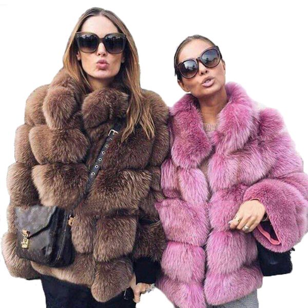 

new fashion women fluffy luxury faux fur coat autumn winter long sleeve warm fur coat elegant outwear jackets ladies outwear, Black