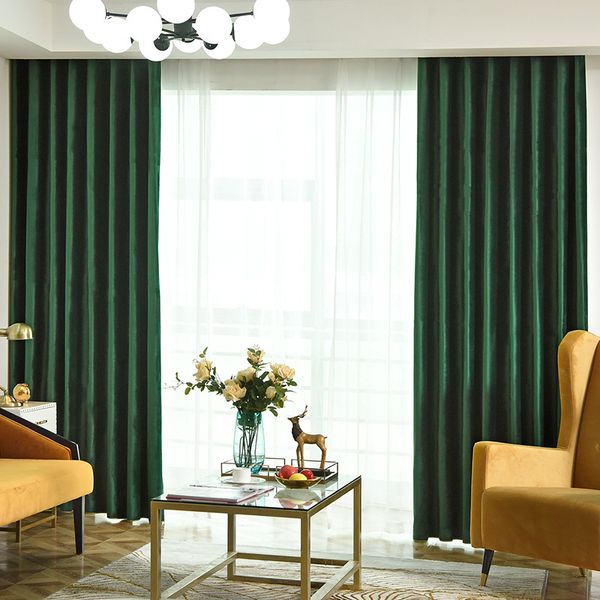 2019 European Flannel Velvet Solid Color Shade Cloth Curtain Cloth