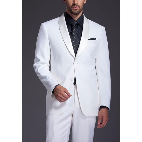 

Brand new men uit groom men hawl atin lapel groom tuxedo white wedding man uit jacket pant