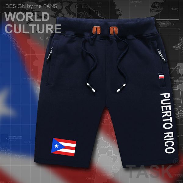 

puerto rico mens shorts beach man men's board shorts flag workout zipper pocket sweat bodybuilding 2017 cotton new rican pri pr, White;black