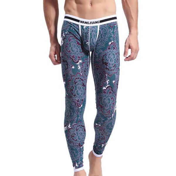 

men comfy sleepwear warm pants men's cotton long johns thermal underwear fashion u pouch trousers keep warm leggings, Black;brown