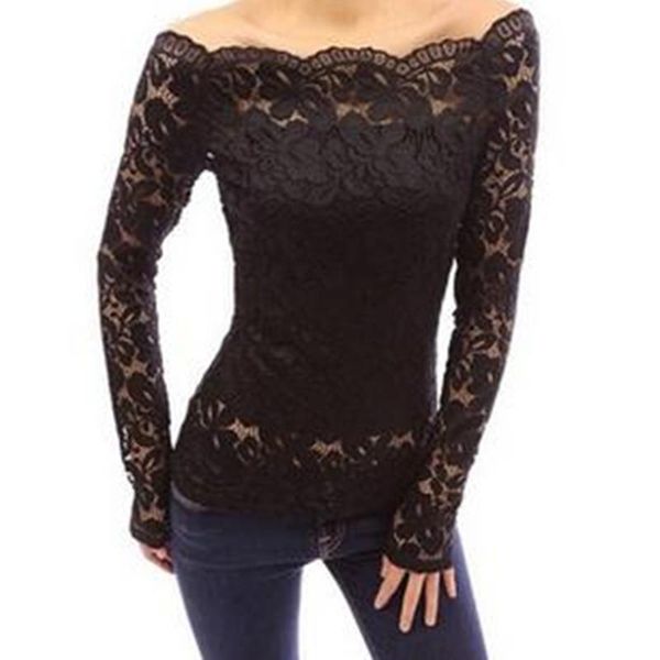 blusa encaje negra