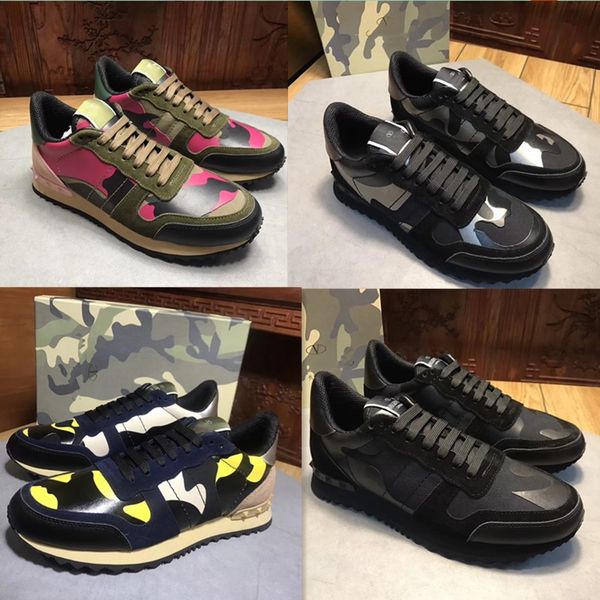 

2019 new famou brand rivet camouflage ca ual hoe for men and women genuine leather neaker lover de igner hoe ize 35 45