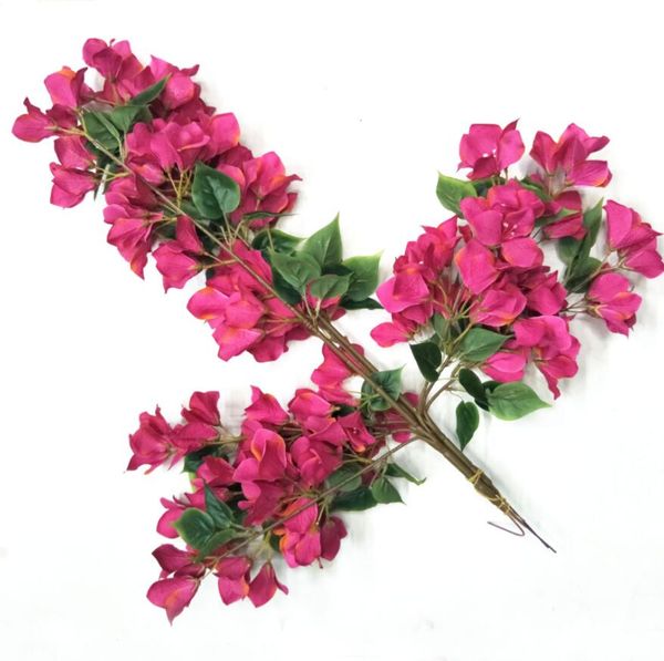 2 Stück künstlicher Bougainvillea-Glabra-Blumenzweig für Pflanzen, Wandhintergrund, Hochzeit, Zuhause, Hotel, Büro, Bar, dekorativ