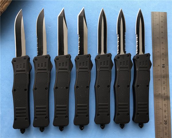 

Medium 8 Inch 616 Black D/A Auto Pocket Knife EDC Tools Tactical Survival Rescue Hunting Christmas Gift Knives With Nylon Sheath P390R
