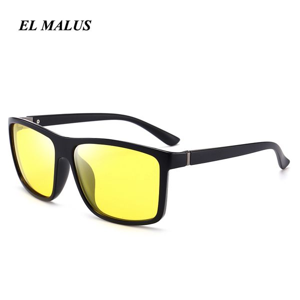 

el malus]retro polarized sunglasses mens square frame blue lens brand male sun glasses gafas de sol night vision, White;black