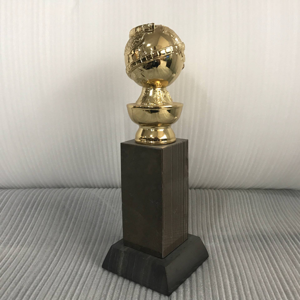

24k real gold plated golden globe metal perpetual trophy and dhl shipment golden globe trophy awards