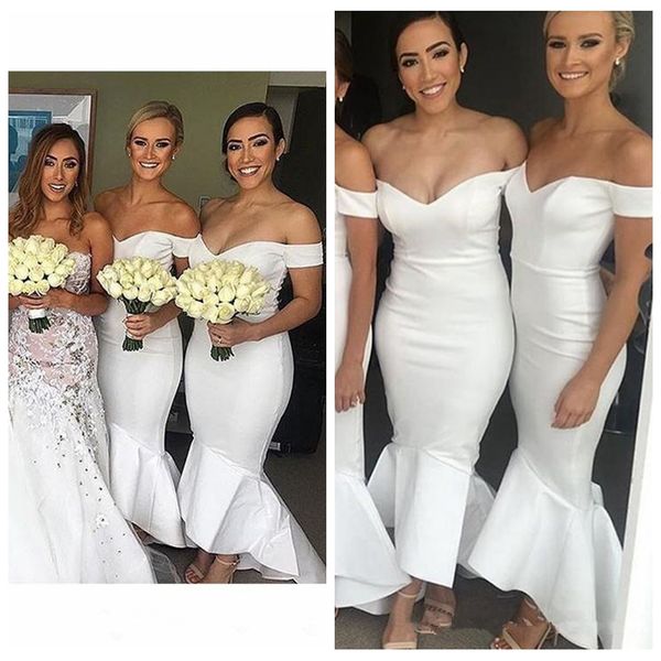 

off shoulder 2021 slim short high low bridesmaids dresses custom online formal vestidos de bridesmaid party gowns cheap, White;pink