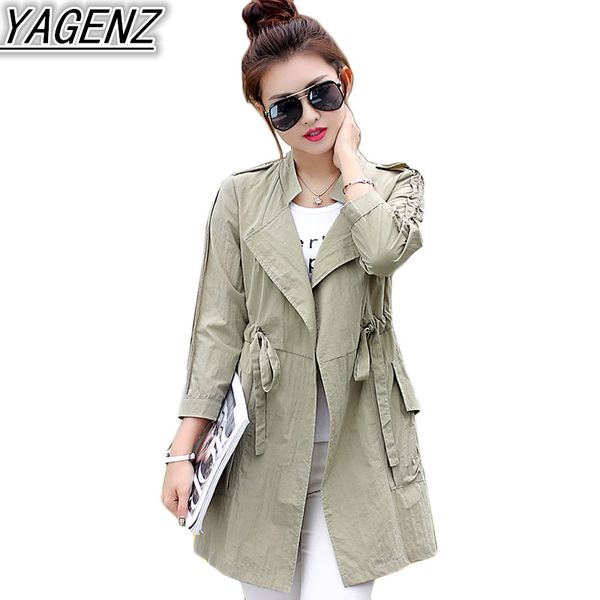 

sunscreen windbreaker female middle-long section spring summer 2017 new loose simple casual jacket women fashion sunscreen coat, Tan;black
