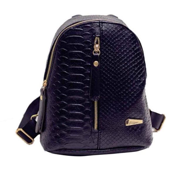 

fashion pu leather backpack girl travel pacdouble shoulder zipper back pacstudents girl backpack scool drop ship