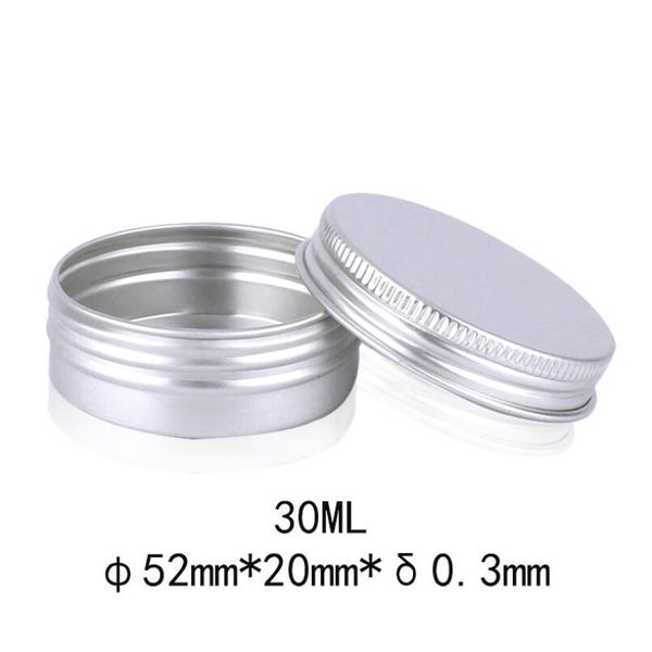 

300pc lot 30ml ilver metal aluminum co metic jar 30g olid perfume co metic ample packaging can lx2396