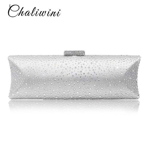 

fuchsia crystal diamond women evening purse minaudiere clutch bag bridal wedding clutches chain handbag