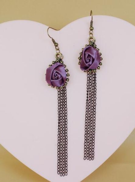

new european and american fashion bohemian vintage exquisite earrings rose ladies earrings classic exquisite elegance, Silver