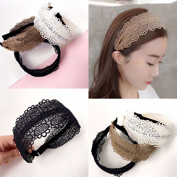 

fashion lace hair hoop headband hairband for women girls retro simple hair band accessories 2018 new