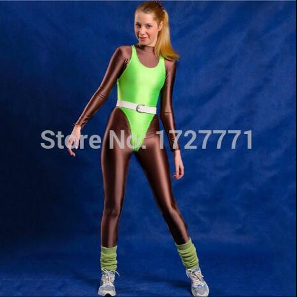 

ol107)shiny lycra spandex opaque tights original fetish zentai bodysuit, Black