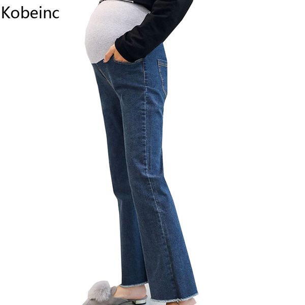 

kobeinc 2017 new jeans for pregnant women autumn winter maternity denim pants fashion casual pregnancy clothes  l xl xxl, White