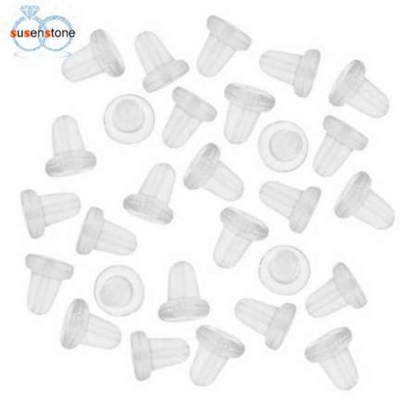 

susenstone 1000 piece earring safety backs for fish hook earrings, White