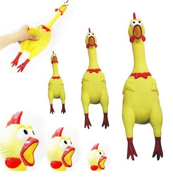 

funny pets toy yellow rubber screaming chick dogs decrease stress prank toys chicken squeak squeaker chew puppy gifts supplies
