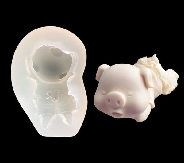 

sales wholesales 2019 3d three-dimensional piglet mold silicone mouth water pig missing tooth pig nose pig cake chocolate g