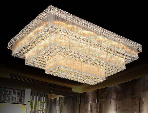 Lampadari a soffitto a LED in cristallo K9 Lusso nobile Splendide lampade a sospensione di alta qualità Lampadario Hotel Hall Scale Villa Foyer Soggiorno Luci Decorazione della casa