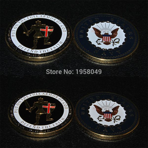 

wholesale 50pcs/lot,new u.s.navy armor of god challenge coin,ing