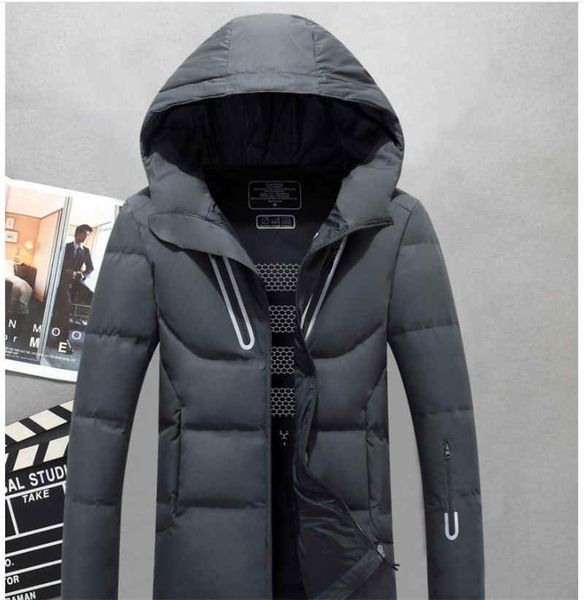 

человек толстые случайные капюшоном вниз пальто верхняя одежда 2018 мужчин с капюшоном зима открытый утка вниз куртка классические мужские т, Black