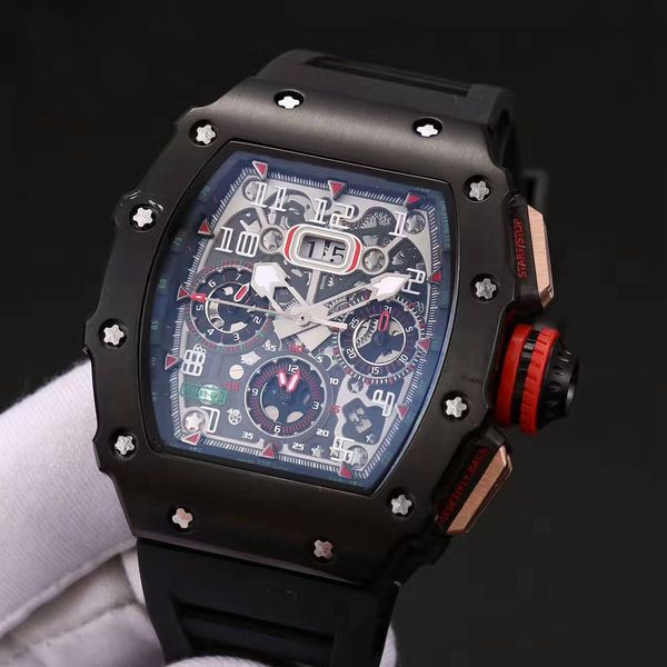 

Top Brand Watch 43MM Automatic Movement Titanium Carbon 904L Stainless Steel Mineral Tempered Glass 11-03 (Black Case) Men's Watch