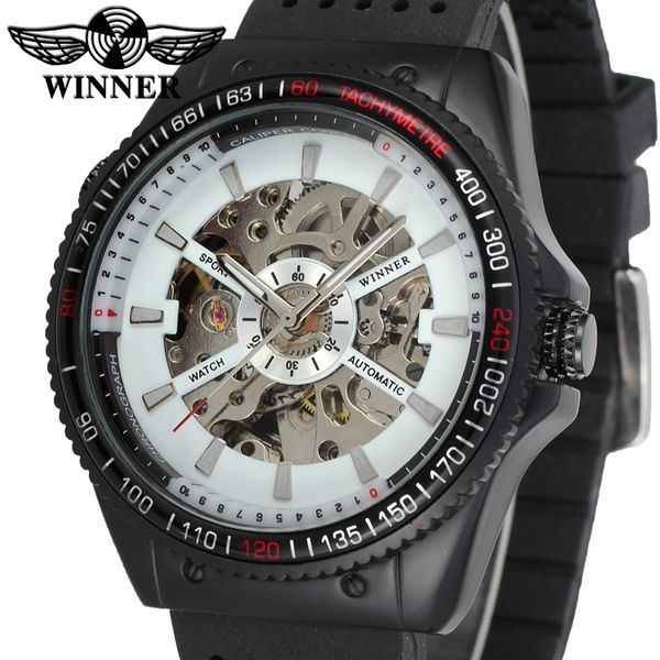 

2018 mens watches silicone band automatic watch steel case clock watch male sport quartz wristwathes, Slivery;brown