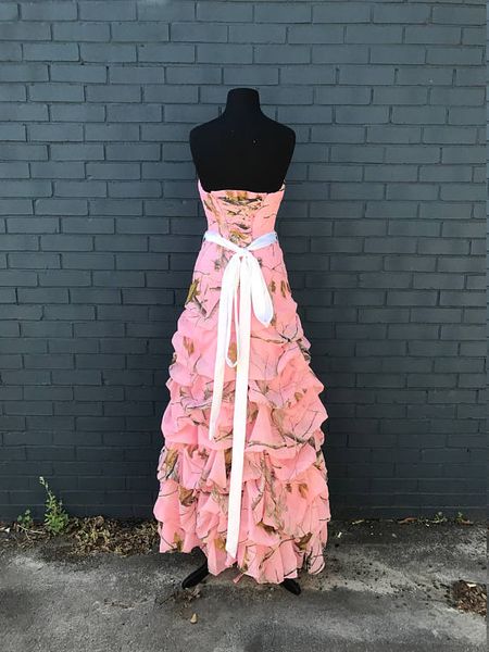 Real Tree AP Abito da ballo mimetico rosa Abito lungo da damigella d'onore in chiffon 2018316T