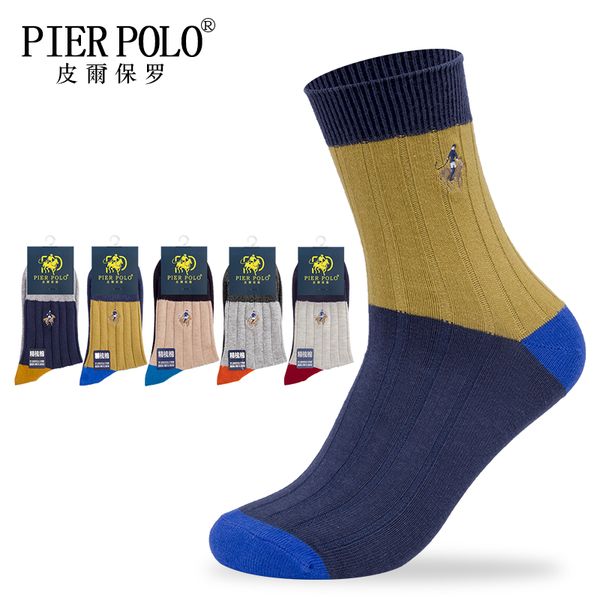 

pier new arrival brand 5pairs/lot men socks cotton stripe classic men's socks deodorant spell color dress sock, Black