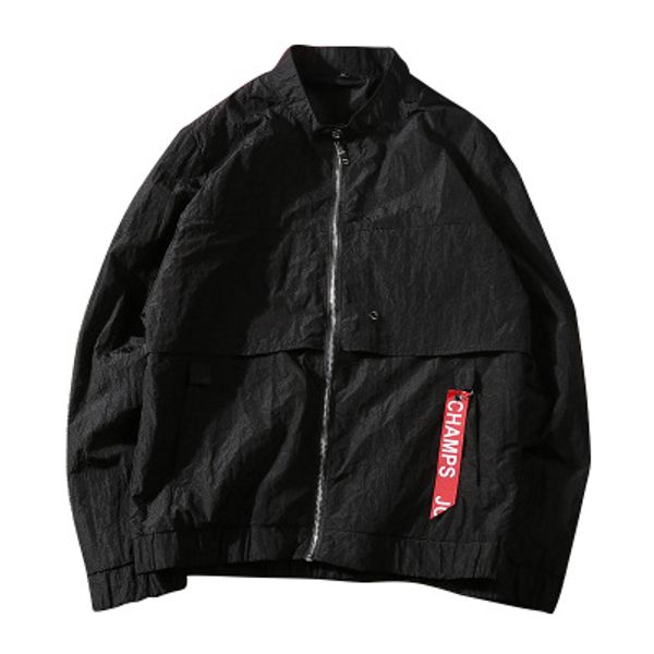 

Autumn Spring Men's Jacket Hip Hop Stand Collar Long Sleeves Coats Hoodies Male Jackets Loose Thin Windbreaker Outwear