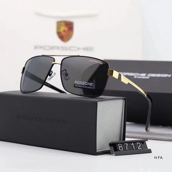 

new men's and women's high-end polarized sunglasses retro square sunglasses classic driving glasses 8712 3 color option, White;black