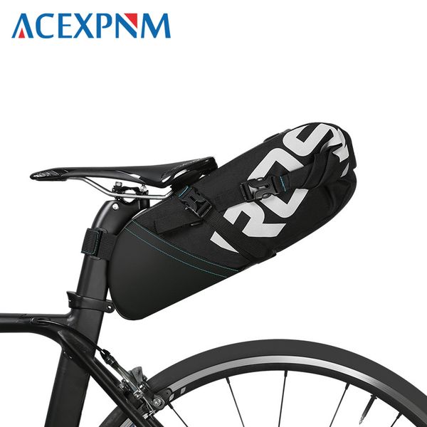 

acexpnm high capacity bicycle saddle tail bags bike storage pack rainproof bike shelf bag cycling organizer pack 8l 10l
