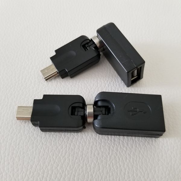 

360 degree usb mini b 5pin male to usb a female adapter rotation car converter connector for car music mobile phone mp3 mp4