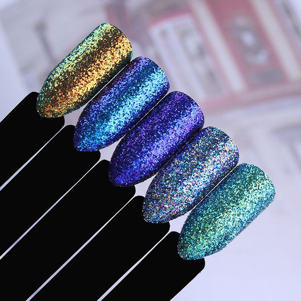 

1 box shinning glitter powder gorgeous nail art manicure glitters nailart paillettes nail dipping art pigment uv gel polish, Silver;gold