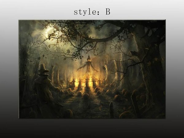 Pumpkin blame Halloween party art wall decor Oil painting Printed on canvas IX