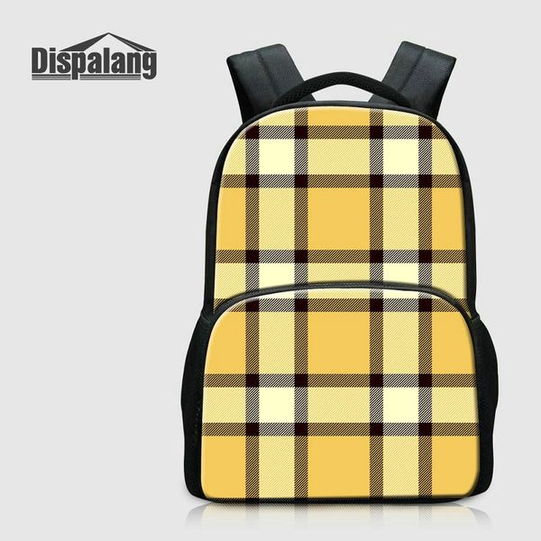 

3d plaid pattern school backpack for elementary students 17 inch bookbags for teenage girls women's travel shoulder bags children schoo