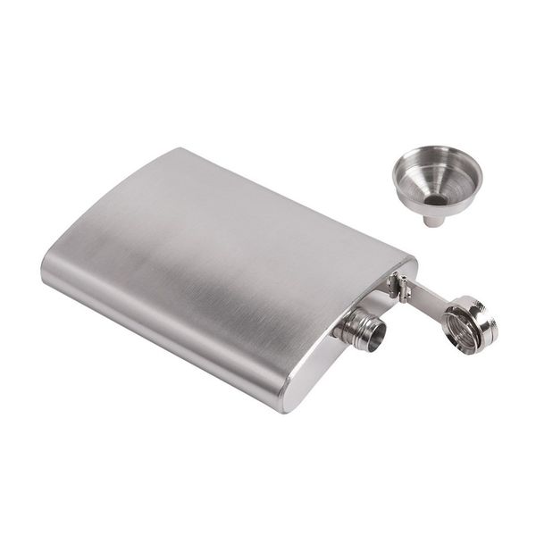 

портативный 8 унций нержавеющей стали хип колбы ликер виски алкоголь колбу с завинчивающейся пробкой воронка cap