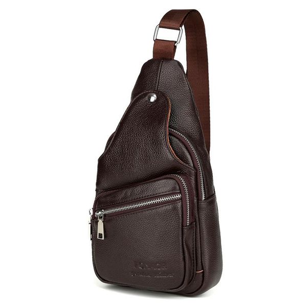 

european american chest packs men genuine leather chest bags male retro travel cross body sling bag