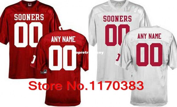 

factory outlet- custom stitched football jersey personalized oklahoma sooners jersey college football jersey color red white, Black;red