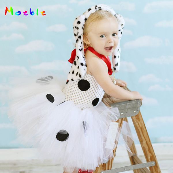 

polka dot baby girls tulle dress for birthday toddler kids tutu dress girl puppy dog costume halloween cosplay vestido de festa, Red;yellow