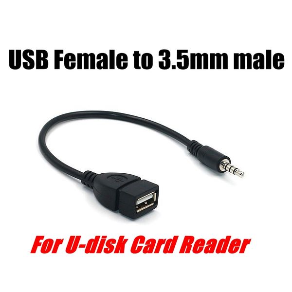 

Car mp3 adapter otg cable u b female to 3 5mm male u di k connection 12v car cd machine aux car audio cable