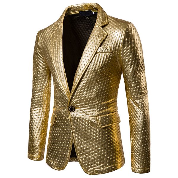 

2017 dot golden blazer men brand thickening mens blazer jacket single button night club suit jackets slim fit homme z30, White;black