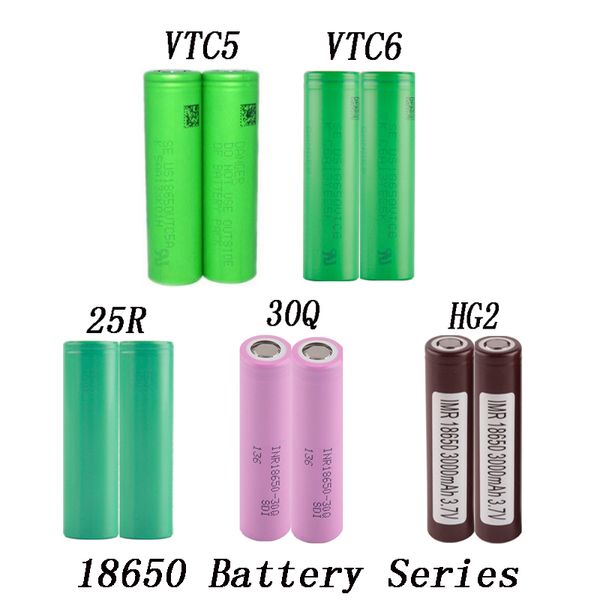 

100% высокое качество VTC5 2600mAh VTC6 3120mAh INR 25R 2500mah 30Q HG2 3000mAh 35A Mix 18650 ECig Mods Аккумуляторная литиевая батарея