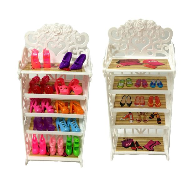 One Set 2018 Newest Doll Shoes Rack Playhouse Accessories For Doll