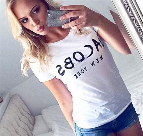 

brand new fashion jacobs women funny t shirts casual cotton short sleeve casual tshirts camisetas tumblr clothes female tee, White