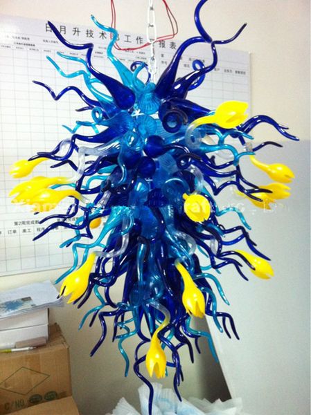 

tulip hand blown flower chandeliers lights led home high ceiling lamps restaurant l office art glass chandelier lighting