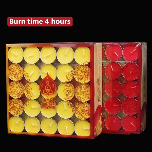 

4hours ghee candle set of 100 tealight candles, non-smoking ghee tealights votive candle product